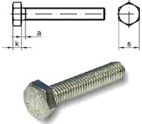 Болт M10×40 DIN 933, класс 8.8, цинк